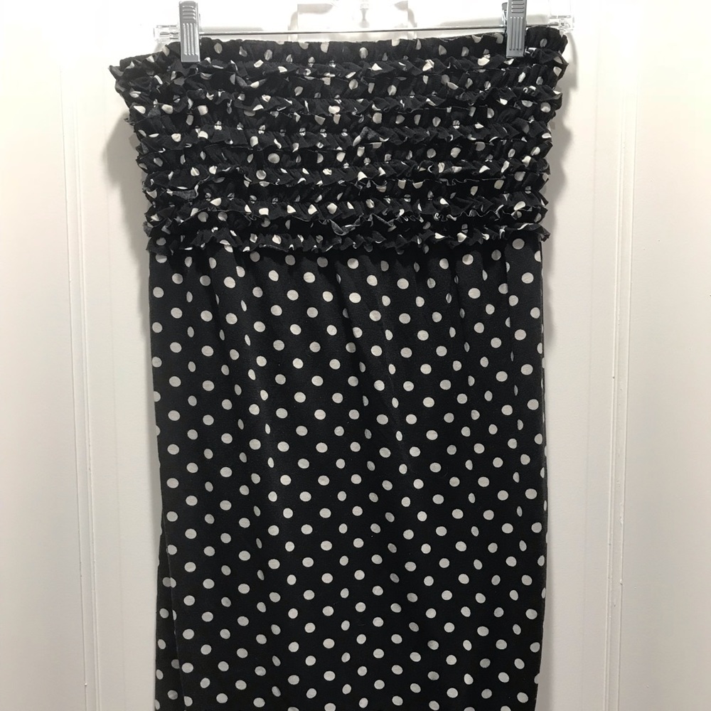 EUC Long Black & White Polka Dot Tube Top